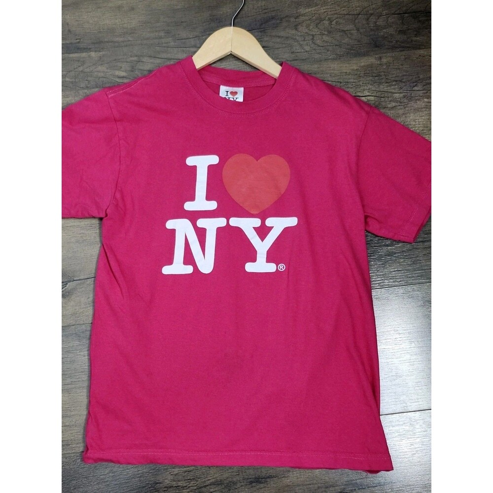 Pink Vintage I Love New York Cotton T-shirt Medium